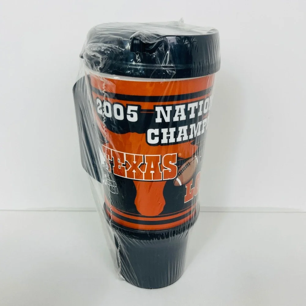 Texas Longhorns Travel Mug OS 2005 National Champions Orange NCAA Whirley NEW